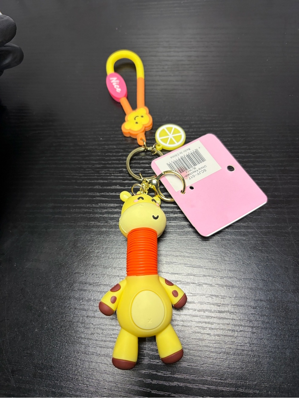 Cute Giraffe Keychain/Bag Charm Toy Cute With Stretchy Neck- Clip-On- Fidget Toy